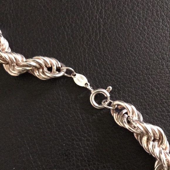 18 inches sterling silver rope chain .925 made in Italy. - Picture 3 of 5